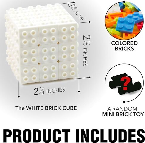 Brick Cube with Building Blocks, Mini Toy Included, Compatible with Lego Cube, Inspired by Rubix Cube for Kids - Educational Toy (Black) in Saudi Arabia