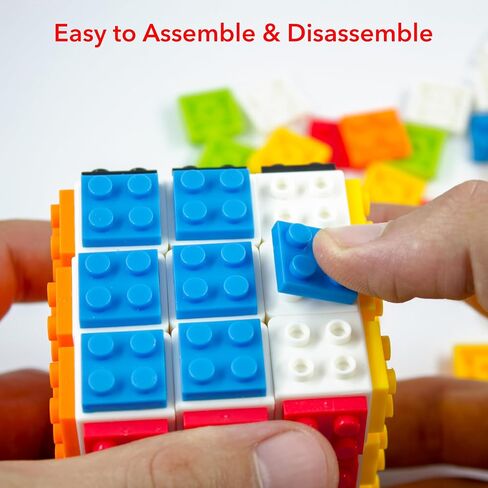 Brick Cube with Building Blocks, Mini Toy Included, Compatible with Lego Cube, Inspired by Rubix Cube for Kids - Educational Toy (Black) in Saudi Arabia
