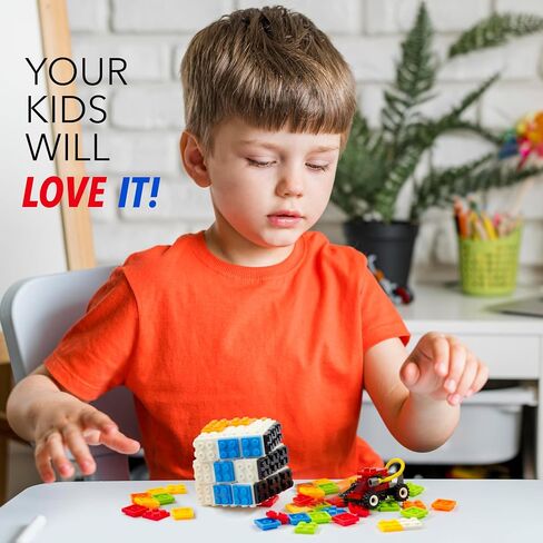 Brick Cube with Building Blocks, Mini Toy Included, Compatible with Lego Cube, Inspired by Rubix Cube for Kids - Educational Toy (Black) in Saudi Arabia