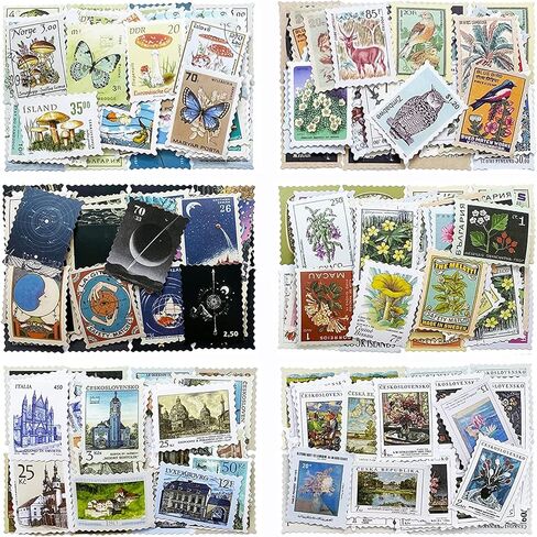 276Pcs Vintage Postage Stamps Stickers Pack, Decorative Stamp Stickers, Adhesive Stickers for Scrapbooking Bullet Planners DIY Art Crafts Calendars Notebook Travel Journal in Kuwait