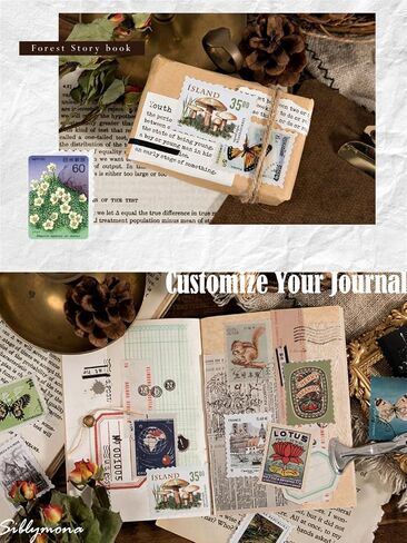 276Pcs Vintage Postage Stamps Stickers Pack, Decorative Stamp Stickers, Adhesive Stickers for Scrapbooking Bullet Planners DIY Art Crafts Calendars Notebook Travel Journal in Kuwait