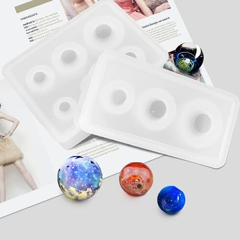 4 PCS Ball Silicone Resin Molds, AFUNTA Eggs Ball Epoxy Resin Molds Universe Spheroid Molds, Sphere Pendant Casting Molds for DIY Jewelry Making, Resin Crafts in Saudi Arabia