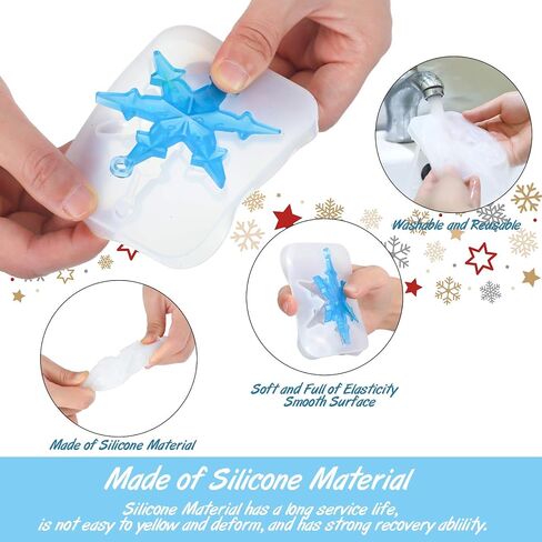 14 Pieces Christmas Resin Silicone Molds Christmas Snowflake Keychain Molds Christmas Tree Epoxy Casting Mold Christmas Theme Bell Mold with Hanging Hole for Christmas Home Party Decor Supplies in Saudi Arabia