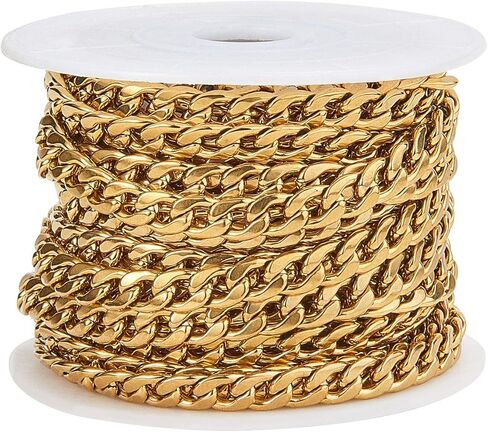 UR URLIFEHALL 32.8 Feet/10m Brass Oval Curb Chains Twisted Chains Platinum Unwelded with Spool for Jewelry Making 2x1mm in Saudi Arabia