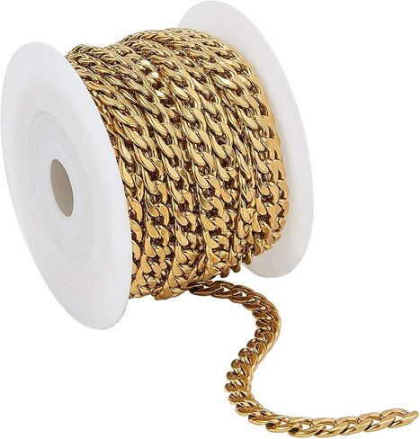 UR URLIFEHALL 32.8 Feet/10m Brass Oval Curb Chains Twisted Chains Platinum Unwelded with Spool for Jewelry Making 2x1mm in Saudi Arabia