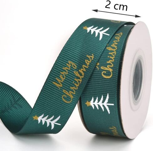 بكرتان من أشرطة عيد الميلاد، بطول 20 ياردة وعرض 20 مم من أشرطة الساتان لتغليف هدايا عيد الميلاد وتزيينها، أحمر وأخضر in Kuwait