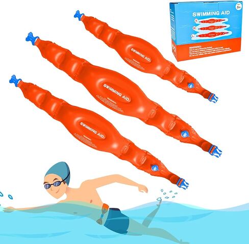 أحزمة سباحة للأطفال والكبار، (3 حزم) مساعد السباحة القابل للنفخ ، مع مشبك أمان قابل للتعديل ، عوامة سباحة محمولة للتدريب على السباحة وتطفو على الماء للأطفال الصغار (S+M+L) in Kuwait