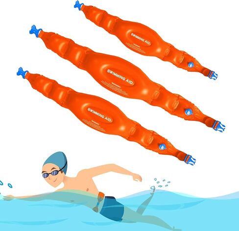 أحزمة سباحة للأطفال والكبار، (3 حزم) مساعد السباحة القابل للنفخ ، مع مشبك أمان قابل للتعديل ، عوامة سباحة محمولة للتدريب على السباحة وتطفو على الماء للأطفال الصغار (S+M+L) in Kuwait