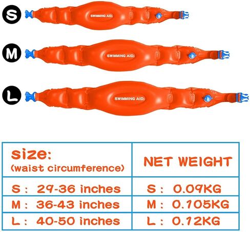 أحزمة سباحة للأطفال والكبار، (3 حزم) مساعد السباحة القابل للنفخ ، مع مشبك أمان قابل للتعديل ، عوامة سباحة محمولة للتدريب على السباحة وتطفو على الماء للأطفال الصغار (S+M+L) in Kuwait