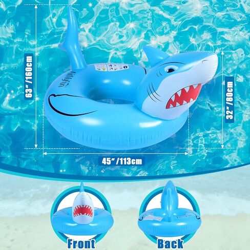 2 Pcs Shark Pool Float for Kids Adults Inflatable Swimming Tube Ring Toys Shark Swim Tube Ride on Pool Party Floaties for Beach Summer Swimming Pool Toy for Adults Teens in Saudi Arabia