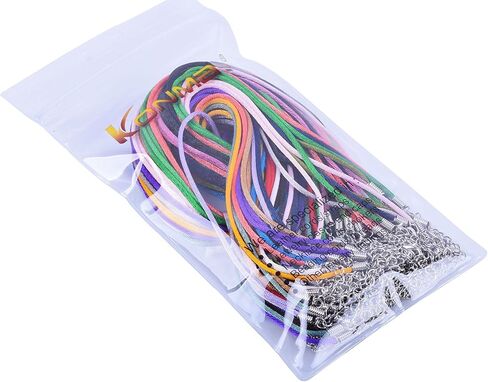 KONMAY 50pcs Black Satin Silk Necklace Cord 2.0mm/18'' with 2'' Extension Chain Lead&Nickel Free in Kuwait