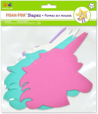 قصاصات اسفنجية يونيكورن - اشكال مرحة بالوان زاهية - 12 قطعة - عرض 6 انش in Kuwait