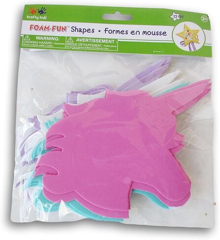 قصاصات اسفنجية يونيكورن - اشكال مرحة بالوان زاهية - 12 قطعة - عرض 6 انش in Kuwait