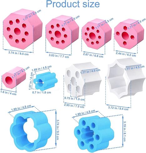 Tvoip Cup Turner Foams Tumbler Spinner Foams 7 Styles 9 Pieces Replacement Turner Foam Insert for 1/2 & 3/4 Inch PVC Pipe, Fit for 10 to 40 oz Tumblers Bottles Cups Tumbler Spinner in Saudi Arabia