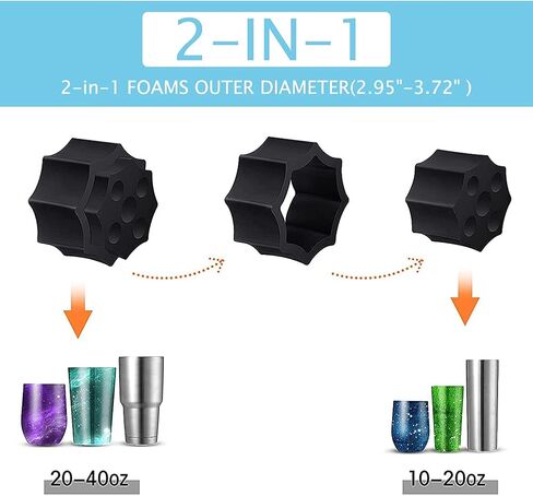 Tvoip Cup Turner Foams Tumbler Spinner Foams 7 Styles 9 Pieces Replacement Turner Foam Insert for 1/2 & 3/4 Inch PVC Pipe, Fit for 10 to 40 oz Tumblers Bottles Cups Tumbler Spinner in Saudi Arabia