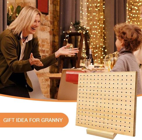 11.8 Inches Blocking Board for Crocheting, SUVEUS Bamboo Board with 20 Pcs 3.9" Steel Pins for Granny Squares and Knitting Crochet, Crochet Accessories Gifts for Women, Stand Included (Natural Color) in Kuwait