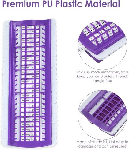 Yunnyp 50 موضع رف منظم لخيط التطريز، منظمو الخيوط لأدوات التطريز المتقاطعة أدوات الخياطة مجموعة حامل الإبرة مع 4 قطع بطاقات مشروع فارغة قابلة للاستبدال in Kuwait