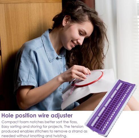 Yunnyp 50 موضع رف منظم لخيط التطريز، منظمو الخيوط لأدوات التطريز المتقاطعة أدوات الخياطة مجموعة حامل الإبرة مع 4 قطع بطاقات مشروع فارغة قابلة للاستبدال in Kuwait