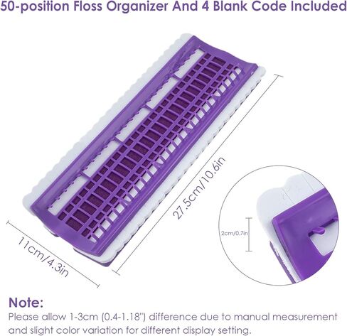 Yunnyp 50 موضع رف منظم لخيط التطريز، منظمو الخيوط لأدوات التطريز المتقاطعة أدوات الخياطة مجموعة حامل الإبرة مع 4 قطع بطاقات مشروع فارغة قابلة للاستبدال in Kuwait