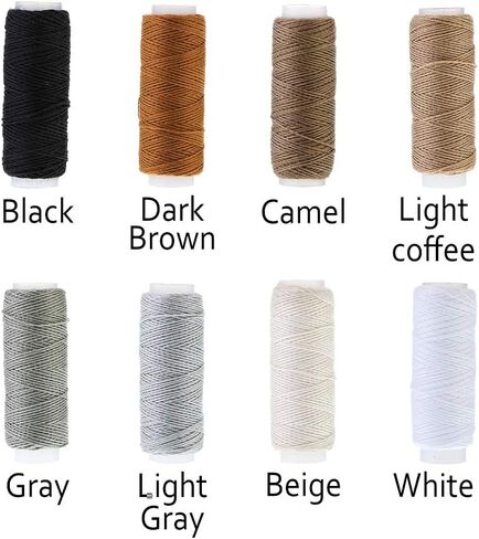 مجموعة إصلاح التنجيد، مجموعة أدوات من الجلد الحرفية تتضمن خيط الشمع وشريط قياس إبر الخياطة اليدوية ومقصات مخروطية الشكل بفتحة متوسطة، وحلقة نحاسية، مجموعة أدوات قماشية DIY لإصلاح الجلد in Kuwait