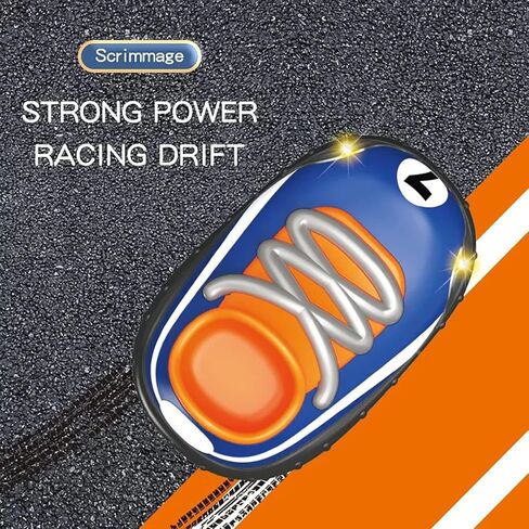 WOAEIUOS 2.4G سيارة التحكم عن بعد RC لكرة القدم أحذية كرة القدم سيارة مع أضواء LED ألعاب تعليمية تفاعلية للأطفال (مجموعة من سيارتين باللون البرتقالي والأزرق) in Kuwait