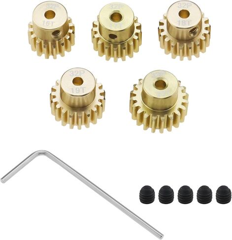 ECSiNG 5PCS 32DP 3.175mm Pinion Motor Gear Set 12T 13T 14T 15T 16T for 1/10 RC Car 3650 540 550 Brushless Motor Shaft Sprocket Replacement Parts in Saudi Arabia