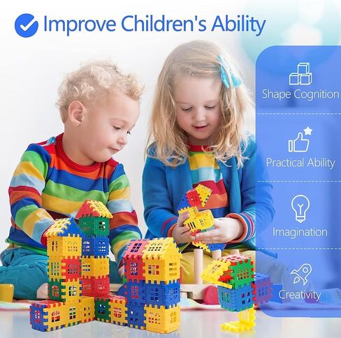 Chuntian Interlocking Building Blocks Toys for Kids - Toddlers Building Blocks Educational Toys Set 70 PCS 49F in Kuwait