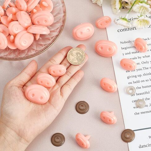 120 قطعة من أنف الخنزير البيضاوي من PH PandaHall، 5 أحجام من أنف البلاستيك الآمن للحيوانات مع 60 قطعة من الغسالات الدقيقة للحرف اليدوية المصنوعة من الكروشيه والحيوانات المحشوة، صناعة الحرف اليدوية، دبوس 6 مم in Kuwait