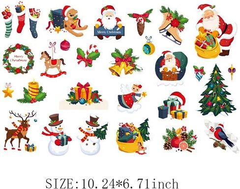 Christmas Iron on Patch Bears Heat Transfer Sticker Xmas Hat Snowflake Pattern Scarf Merry Christmas Sticker Decal Vinyl Applique for Jeans T- Shirts Jackets Backpacks Tote Bags Pillows Decoration in Saudi Arabia
