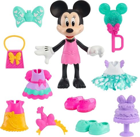 Minnie Mouse Fabulous Fashion 14-piece Sweet Party Doll and Accessories, Officially Licensed Kids Toys for Ages 3 Up by Just Play in Kuwait