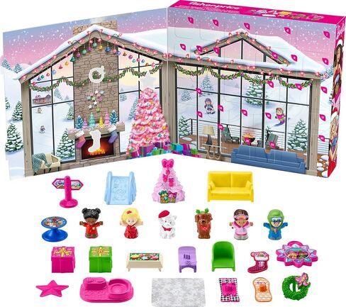 Fisher-Price Little People Barbie Advent Calendar and Toddler Playset, 24 Christmas Figures and Play Pieces (Amazon Exclusive) in Saudi Arabia