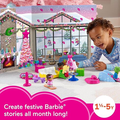 Fisher-Price Little People Barbie Advent Calendar and Toddler Playset, 24 Christmas Figures and Play Pieces (Amazon Exclusive) in Saudi Arabia
