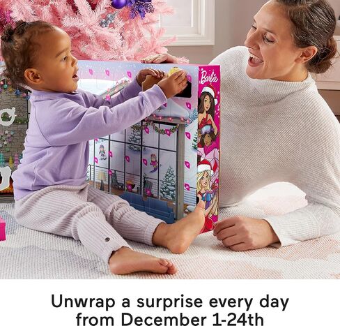 Fisher-Price Little People Barbie Advent Calendar and Toddler Playset, 24 Christmas Figures and Play Pieces (Amazon Exclusive) in Saudi Arabia