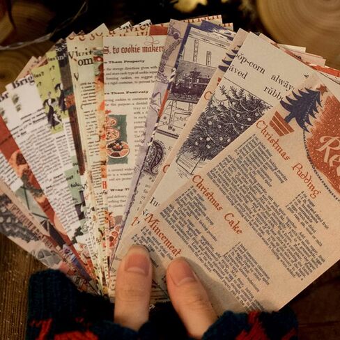 200 قطعة من مستلزمات سجل القصاصات الورقية لعيد الميلاد العتيق لمجلات الرصاصات ومجلة غير المرغوب فيها ديكور الغرفة جدار الفن الكولاج DIY ألبوم الحرف اليدوية إطارات الصور المنزلية in Kuwait