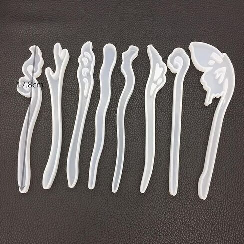 ccHuDE 5 Pcs Silicone Resin Hairpins Molds Hair Stick Kit for Jewelry Crafts Making in Saudi Arabia