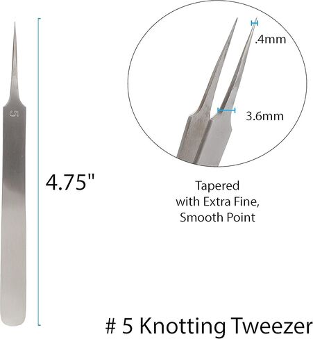 The Beadsmith Knotting Tweezers – 4.75 inches Long – Smooth Tapering Tip with a Straight Extra Fine Point – Made of Stainless Steel - Precision Tool for Crafting and Jewelry Making in Saudi Arabia