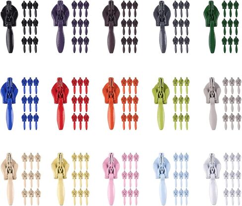 فينجر سبرينبير 150 قطعة #3 راس منزلق بسحاب معدني 15 لون غير مرئي، مجموعة اصلاح السحابات المنزلقة للملابس واكسسوارات الخياطة بنفسك (0.7×1 انش) in Kuwait