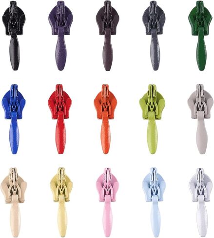 فينجر سبرينبير 150 قطعة #3 راس منزلق بسحاب معدني 15 لون غير مرئي، مجموعة اصلاح السحابات المنزلقة للملابس واكسسوارات الخياطة بنفسك (0.7×1 انش) in Kuwait