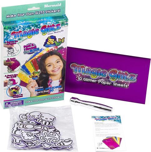 Custom Sticker Making Art Kit, Create Your Own 3D Glitter Stickers, Multiple Sparkling Colors, Fast, Easy to Use, Fun Craft Activity, Perfect Holiday or Birthday Gift for Kids, Unicorn in Saudi Arabia