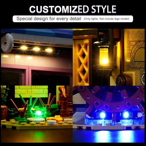 مجموعة إضاءة Cooldac لـ Lego Disney Hocus Pocus: كوخ الأخوات ساندرسون، إضاءة LED متوافقة مع كاميرا Disney Walt Lego 21341 Disney Tribute (إصدار التحكم عن بعد) in Kuwait