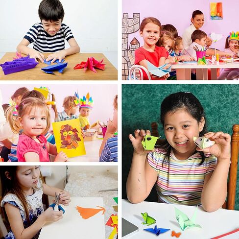 kaheaum ورقة اوريغامي للأطفال البالغين هدايا عيد الميلاد، ورقة البناء مجموعة متنوعة من الألوان 200 ورقة 20 ورقة ملونة، شرائط ورقة نجمة، DIY قابلة للطي الفنون الحرفية مجموعة ورق الحرف مع مشاريع كتاب اوريغامي in Kuwait