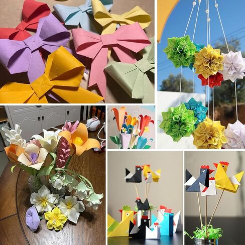 kaheaum ورقة اوريغامي للأطفال البالغين هدايا عيد الميلاد، ورقة البناء مجموعة متنوعة من الألوان 200 ورقة 20 ورقة ملونة، شرائط ورقة نجمة، DIY قابلة للطي الفنون الحرفية مجموعة ورق الحرف مع مشاريع كتاب اوريغامي in Kuwait