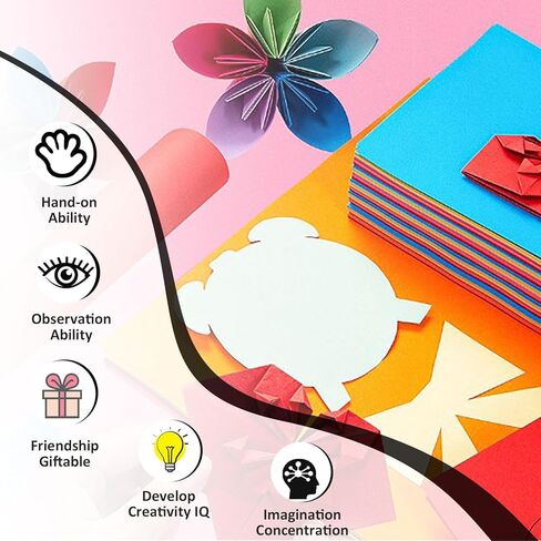 kaheaum ورقة اوريغامي للأطفال البالغين هدايا عيد الميلاد، ورقة البناء مجموعة متنوعة من الألوان 200 ورقة 20 ورقة ملونة، شرائط ورقة نجمة، DIY قابلة للطي الفنون الحرفية مجموعة ورق الحرف مع مشاريع كتاب اوريغامي in Kuwait