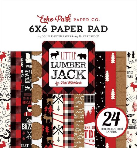Echo Park Paper Company Little Lumberjack 6x6 Pad paper, red, black, tan, kraft, white in Saudi Arabia