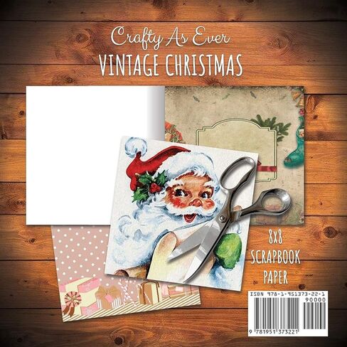 Vintage Christmas Scrapbook Paper Pad 8x8 Scrapbooking Kit for Papercrafts, Cardmaking, DIY Crafts, Holiday Theme, Retro Design in Saudi Arabia
