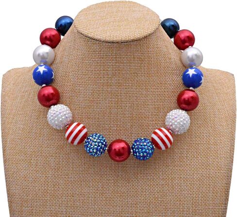 Sunrade Dress Up Jewelry for Little Girls Kids Necklaces Fashion Girls Chunky Beads Bubblegum Necklace and Bracelet Set Toddler Jewelry Costume Play Necklace in Saudi Arabia