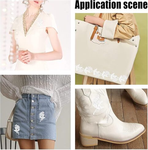 GORGECRAFT 5 Yards Floral Boho Lace Applique Trim 3.2" Wide Black Flower Embroidery Lace Edge Trimmings Embroidered Ribbon for DIY Sewing Crafts Wedding Bridal Dress Embellishment in Kuwait