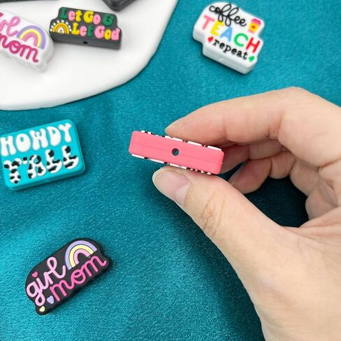 Silicone Focal Beads for Pens,16pcs Funny Words Motivational Phrase Charms Rubber Beads for DIY Beadable Pen Keychain Lanyard Making Accessories in Kuwait