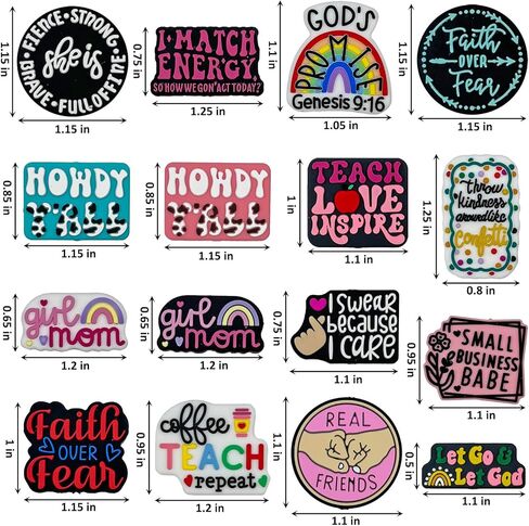 Silicone Focal Beads for Pens,16pcs Funny Words Motivational Phrase Charms Rubber Beads for DIY Beadable Pen Keychain Lanyard Making Accessories in Kuwait