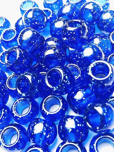 Tara Glitter Color 12 MM Plastic Beads for Braid Hair 240 Pieces in One Pack (Pack of 1, Clear) in Kuwait